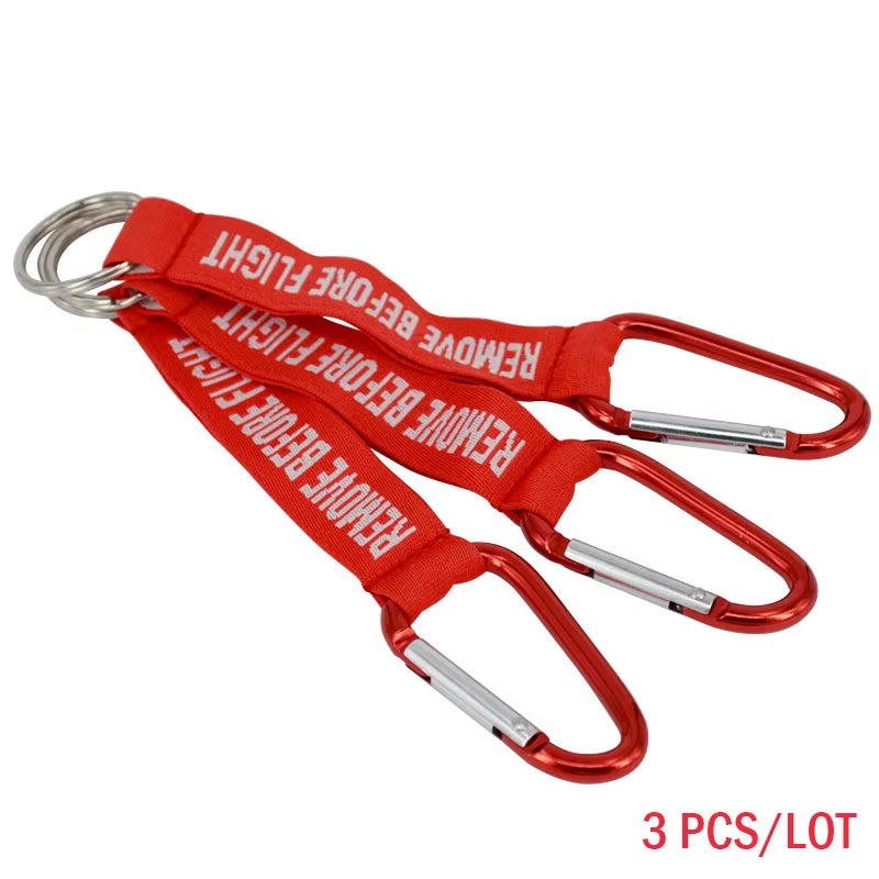 Hot Sale  3PCS Red Keychain Chaveiro Porte Cle Jewel Aviation Tag Key Ring for Car Accessories Creative Tide