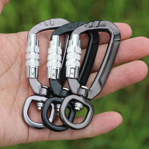 Carabiner for Securing Pets Dog Rope Harness Fix Clip Automatic Lock Design Aluminum Alloy Camping Accessories Carabiner Keyring