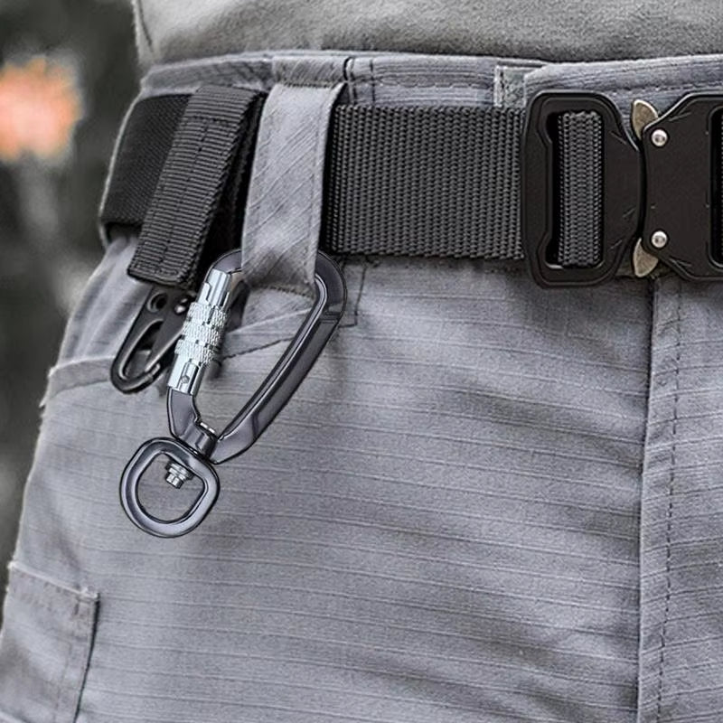 Carabiner for Securing Pets Dog Rope Harness Fix Clip Automatic Lock Design Aluminum Alloy Camping Accessories Carabiner Keyring